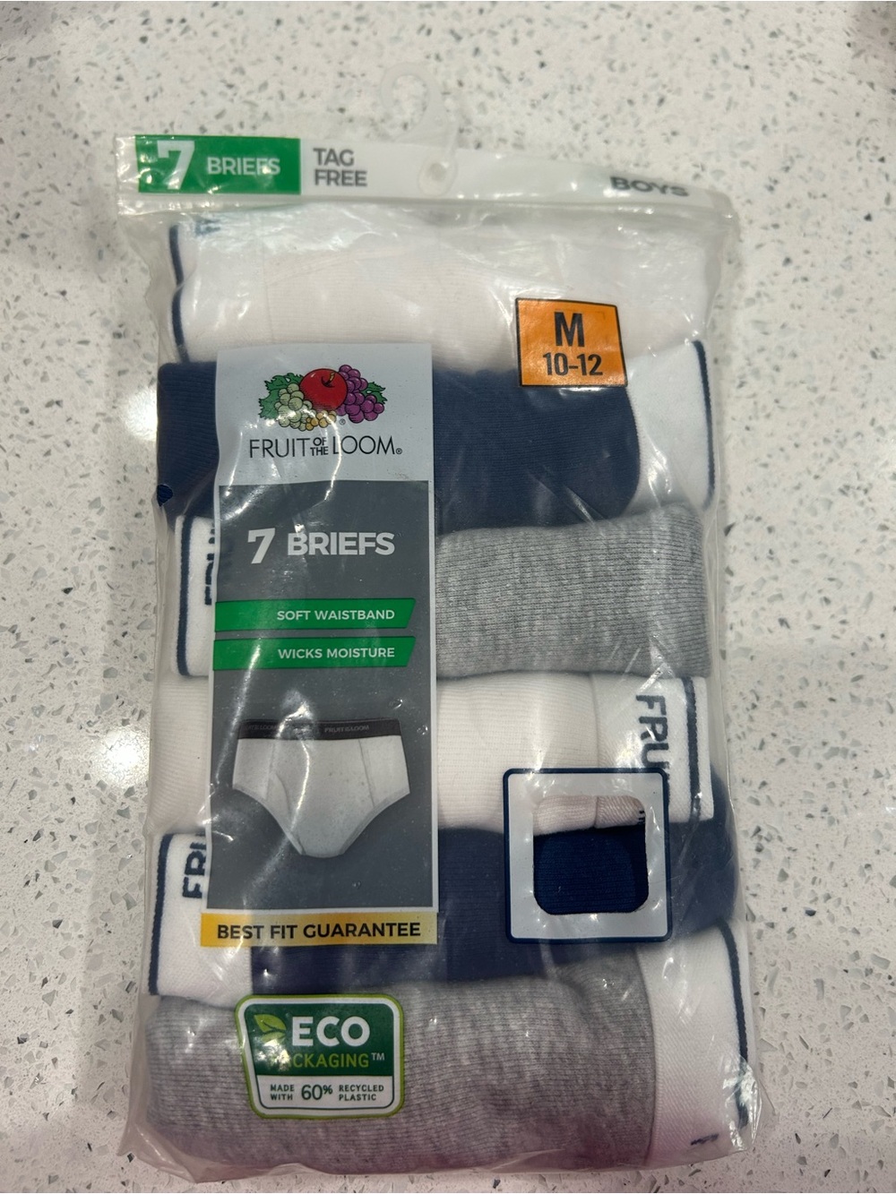 Fruit of the Loom Boys Briefs 6 Pack Size M (10-12)